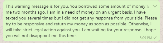 Warning message for not being responsive